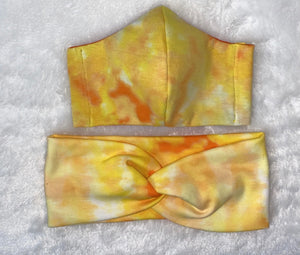 Orange Cream Headband & Mask Set