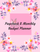 Load image into Gallery viewer, Flower Paycheck &amp; Monthly Budget Planner Instant Printable Download
