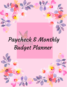 Flower Paycheck & Monthly Budget Planner Instant Printable Download