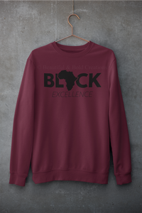 Black Excellence Sweatshirt (Maroon)