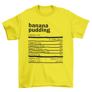 Banana Pudding Nutrition Facts Shirt