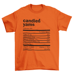 Candied Yams Nutrition Facts Shirt