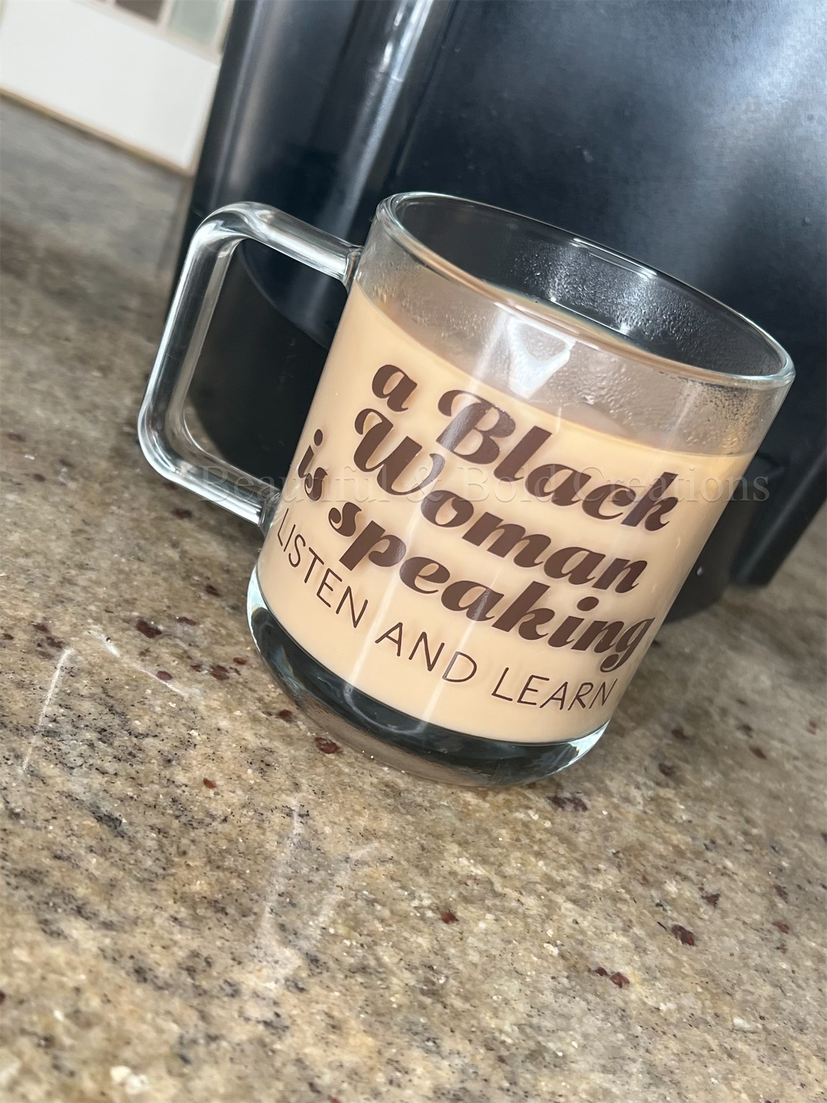 Shhh A Black Woman is Speaking Glass Mug – Aggravated Youth