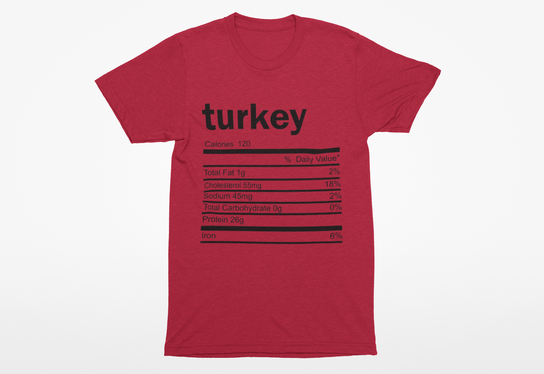 Turkey Nutrition Facts Shirt