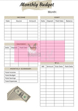 Load image into Gallery viewer, Paycheck &amp; Monthly Budget Planner Printable Instant Download
