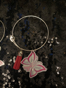 Breast Cancer Butterfly Charm Bracelet